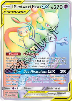 Carte Pokémon Mewtwo & Mew GX  n°242 de la série Harmonie des Esprits