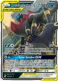 Carte Pokémon Noctali et Darkrai GX n°125 de la série Harmonie des Esprits