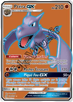 Carte Pokémon Ptéra GX n°224 de la série Harmonie des Esprits