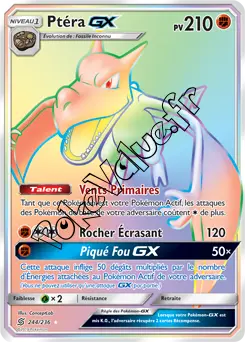 Carte Pokémon Ptéra GX n°244 de la série Harmonie des Esprits