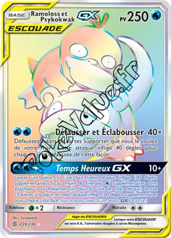 Carte Pokémon Ramoloss et Psykokwak GX n°239 de la série Harmonie des Esprits