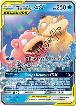 Carte Pokémon Ramoloss et Psykokwak GX n°35 de la série Harmonie des Esprits