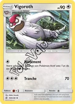 Carte Pokémon Vigoroth  n°169 de la série Harmonie des Esprits