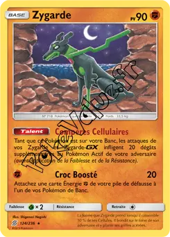 Carte Pokémon Zygarde  n°124 de la série Harmonie des Esprits