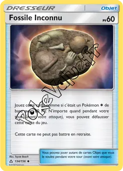 Carte Pokémon Fossile Inconnu n°134 de la série Ultra-Prisme