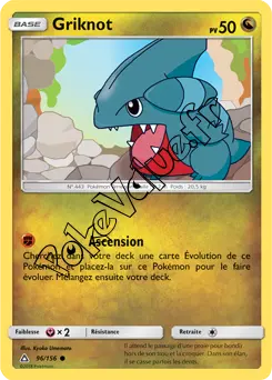 Carte Pokémon Griknot  n°96 de la série Ultra-Prisme