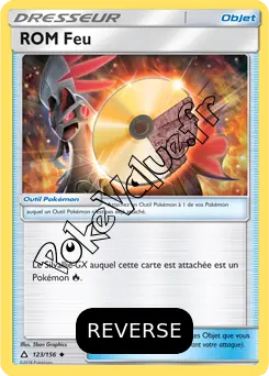 Carte Pokémon ROM Feu Reverse n°123 de la série Ultra-Prisme