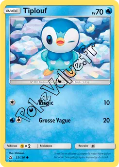 Carte Pokémon Tiplouf n°32 de la série Ultra-Prisme
