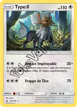 Carte Pokémon Type:0  n°115 de la série Ultra-Prisme