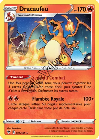 Carte Pokémon Dracaufeu  n°25 de la série Voltage Éclatant