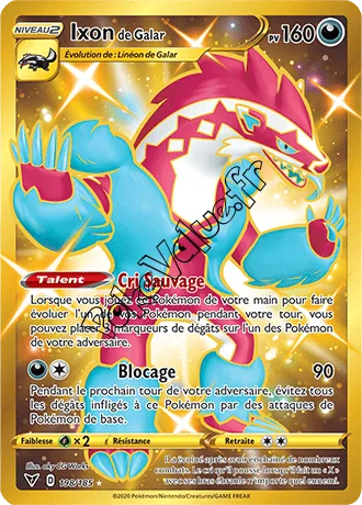 Carte Pokémon Ixon de Galar n°198 de la série Voltage Éclatant