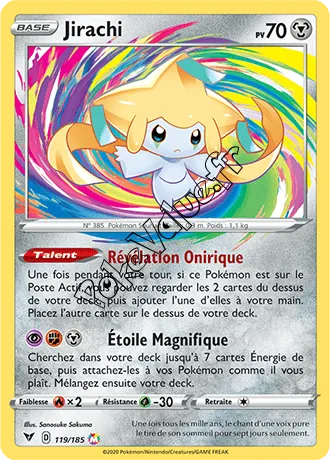 Carte Pokémon Jirachi n°119 de la série Voltage Éclatant