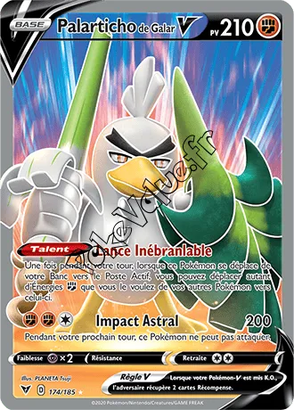 Carte Pokémon Palarticho de Galar V n°174 de la série Voltage Éclatant