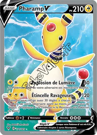 Carte Pokémon Pharamp V n°171 de la série Voltage Éclatant