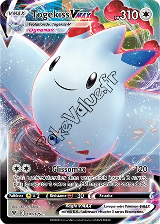 Carte Pokémon Togekiss VMAX n°141 de la série Voltage Éclatant