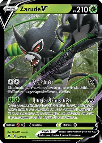 Carte Pokémon Zarude V n°22 de la série Voltage Éclatant